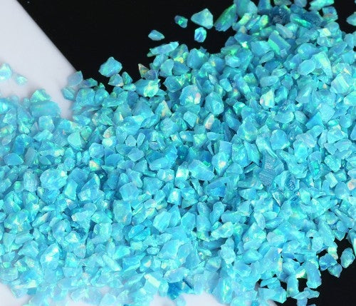 Crushed Opal - "Aqua Marine Blue" /Premium Inlay Material for Jewelry, Woodwork, Furniture, Crafts and Hobbies