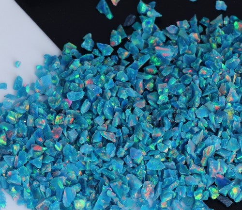 Opale concassée – « Côte Bleue » / Matériau d'incrustation haut de gamme pour bijoux, boiseries, meubles, artisanat et loisirs créatifs