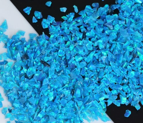 Ópalo triturado - "Laguna Azul" / Material de incrustación premium para joyería, carpintería, muebles, artesanías y pasatiempos