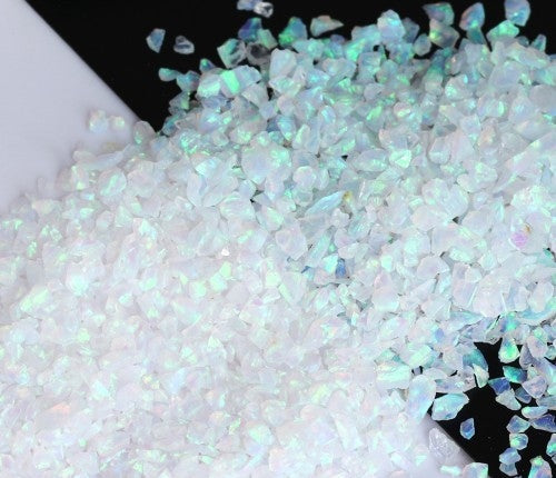 Ópalo triturado - "Hielo verde" / Material de incrustación premium para joyería, carpintería, muebles, artesanías y pasatiempos