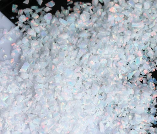 Ópalo triturado - "Fuego Hielo" / Material de incrustación premium para joyería, carpintería, muebles, artesanías y pasatiempos