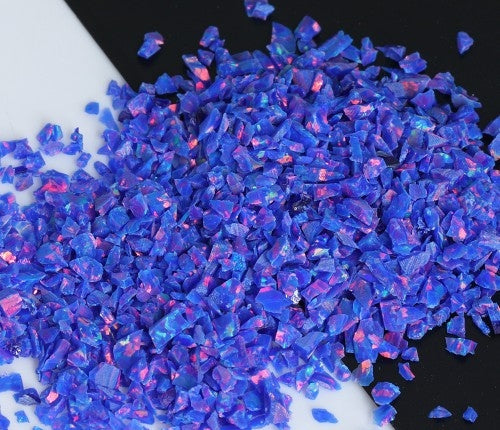 Opale concassée – « Bleu Van Gogh » / Matériau d'incrustation haut de gamme pour bijoux, boiseries, meubles, artisanat et loisirs créatifs