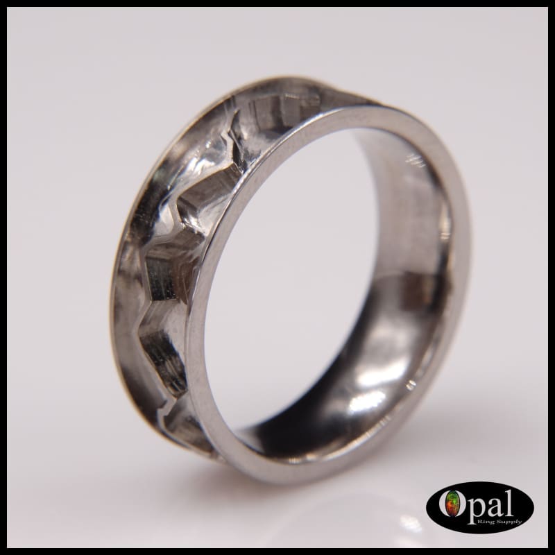 Ring Core Blank Titanium Mountain Landscape Line Inlay