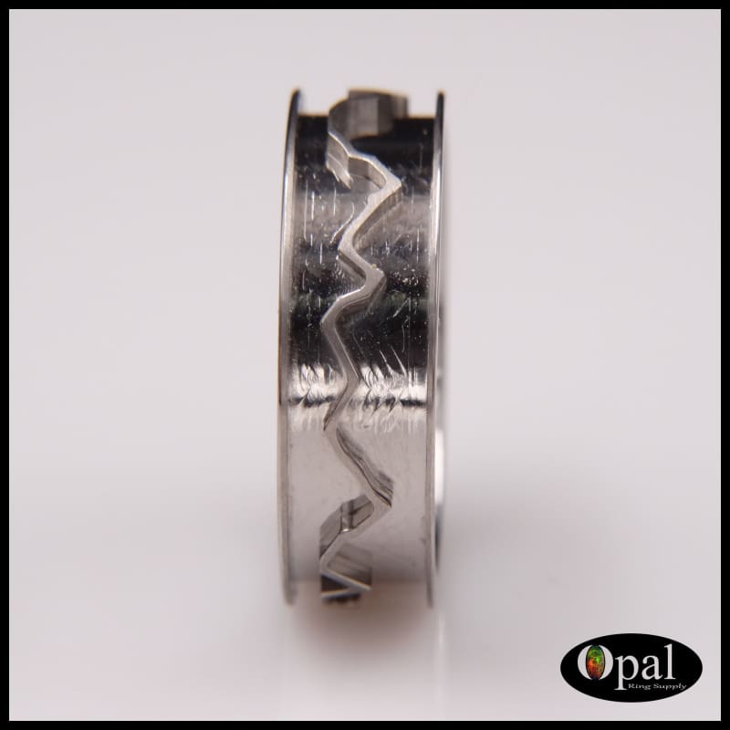 Ring Core Blank Titanium Mountain Landscape Line Inlay