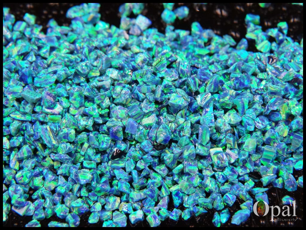 Crushed Opal Peacock Premium Inlay Material for Jewelry Woodwork Opal Ring Supply
