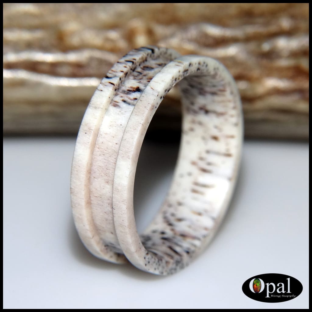 Wedding rings made out shop of deer antlers