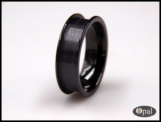 Ring Core Blank Flat Edge Ceramic (Black) for Inlay