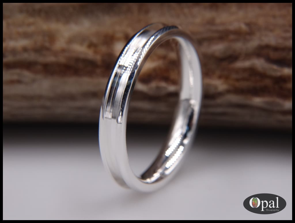 Ring Core Blank Sterling Silver Beveled Edge for Inlay