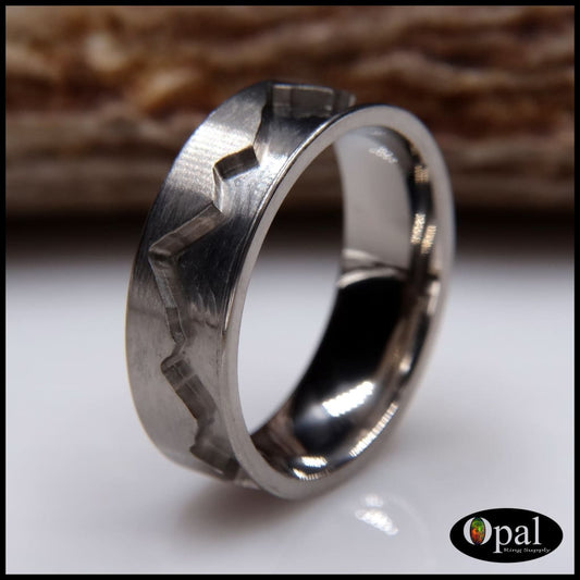 Ring Core Blank Titanium Mountainscape Inlay