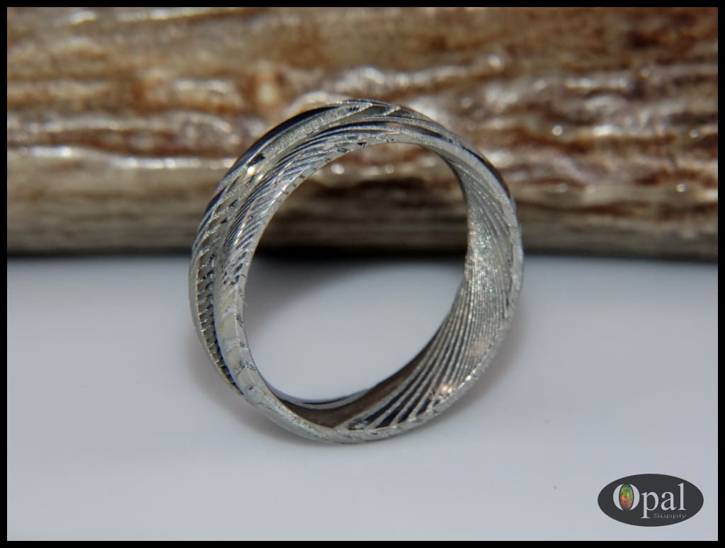 Ring Core Stainless Steel Damascus Blank For Inlay