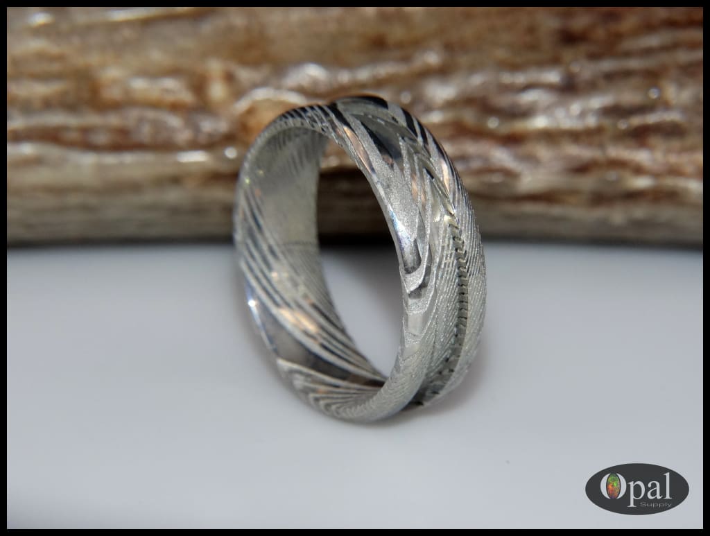 Ring Core Stainless Steel Damascus Blank For Inlay