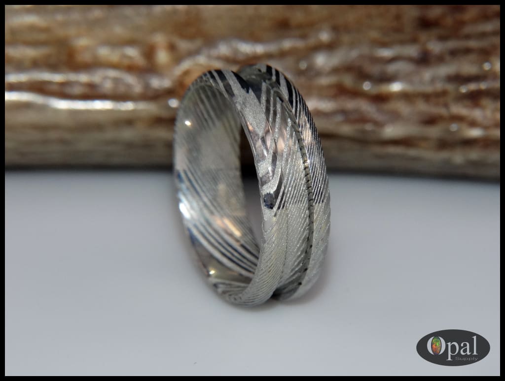 Ring Core Stainless Steel Damascus Blank For Inlay