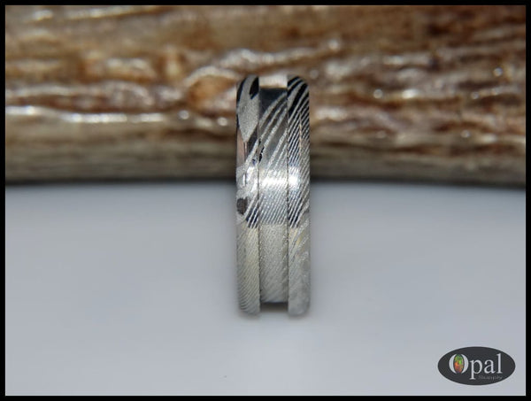 Ring Core Stainless Steel Damascus Blank For Inlay