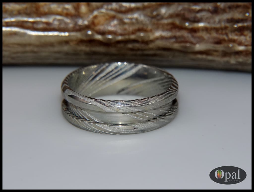 Ring Core Stainless Steel Damascus Blank For Inlay