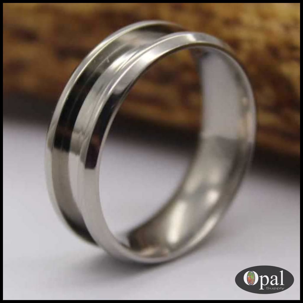 Ring Core Blank Titanium Beveled Edge for Inlay – Opal Ring Supply