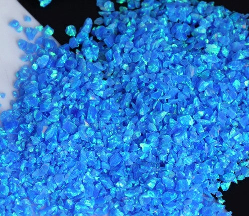 Opale concassée – « Glace bleue » / Matériau d'incrustation haut de gamme pour bijoux, boiseries, meubles, artisanat et loisirs créatifs