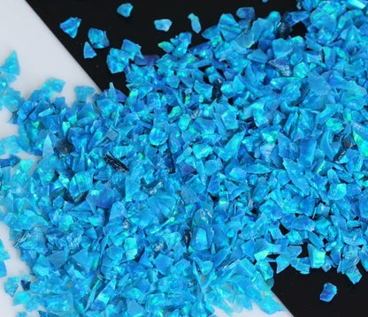 Opale concassée « Blue Lagoon » / Matériau d'incrustation haut de gamme pour bijoux, boiseries, meubles, artisanat et loisirs créatifs