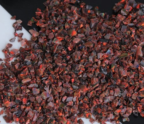 Ópalo triturado - "Mezcla de cerezas" / Material de incrustación premium para joyería, carpintería, muebles, artesanías y pasatiempos