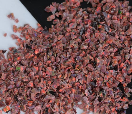 Ópalo triturado - "Cherry Splash"/Material de incrustación premium para joyería, carpintería, muebles, artesanías y pasatiempos