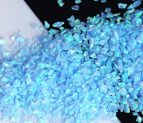 Crushed Opal - "Cyan Blue" /Premium Inlay Material for Jewelry, Woodwork, Furniture, Crafts and Hobbies