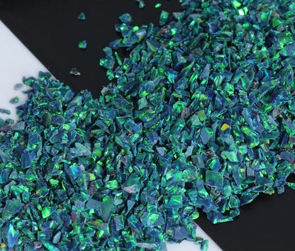 Opale concassée « Bleu océan » / Matériau d'incrustation haut de gamme pour bijoux, boiseries, meubles, artisanat et loisirs créatifs