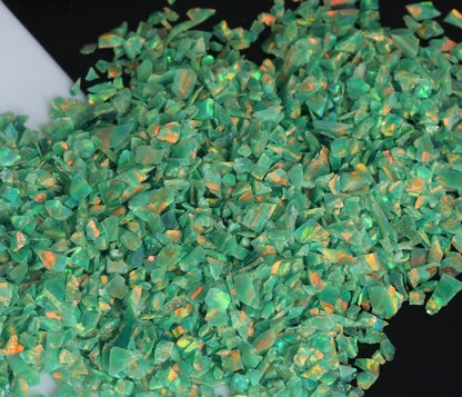 Ópalo triturado - "Verde espuma de mar" / Material de incrustación premium para joyería, carpintería, muebles, artesanías y pasatiempos