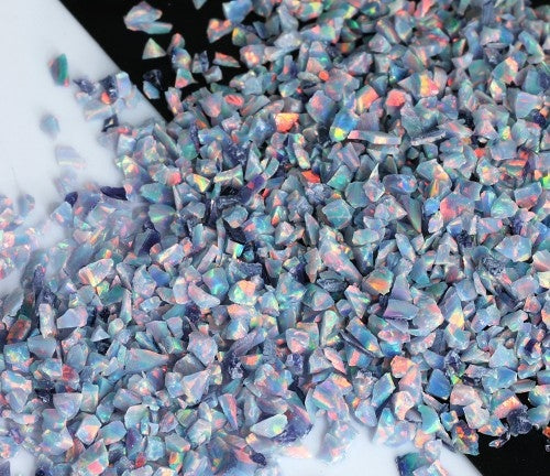 Ópalo triturado - Azul pizarra / Material de incrustación premium para joyería, carpintería, muebles, artesanías y pasatiempos