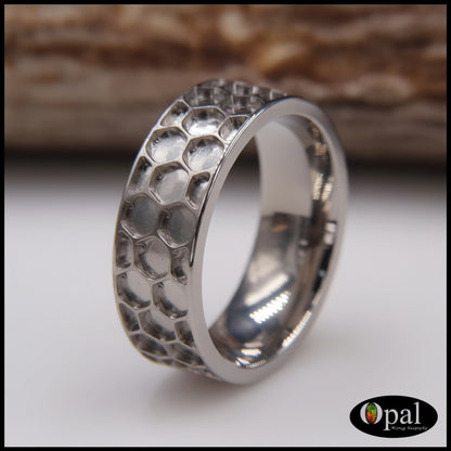 Noyau de bague vierge avec incrustation en nid d'abeille en titane