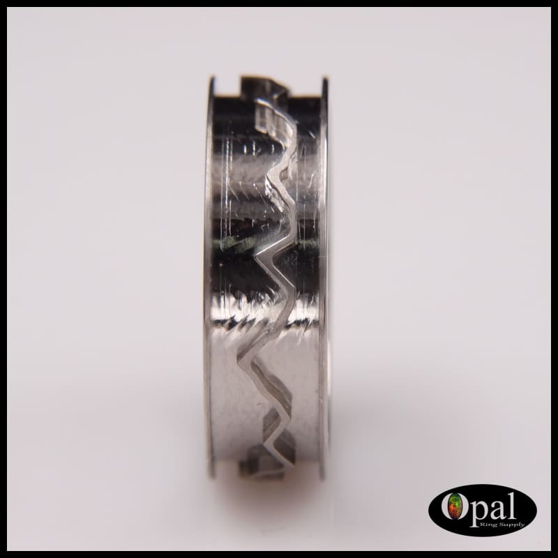 Ring Core Blank Titanium Mountain Landscape Line Inlay