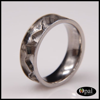 Ring Core Blank Titanium Mountain Landscape Line Inlay