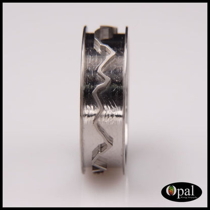 Ring Core Blank Titanium Mountain Landscape Line Inlay