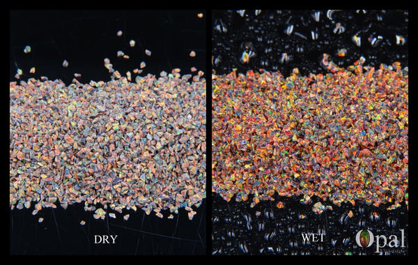 Crushed Opal - "Black-Gold Rainbow"/Premium Inlay Material for Jewelry, Woodwork, Furniture, Crafts and Hobbies-OpalSupply