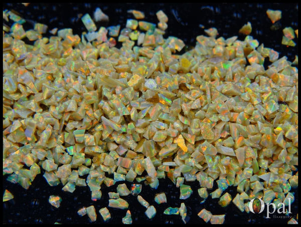 Crushed Opal - "Buttergold" /Premium Inlay Material for Jewelry, Woodwork, Furniture, Crafts and Hobbies-OpalSupply
