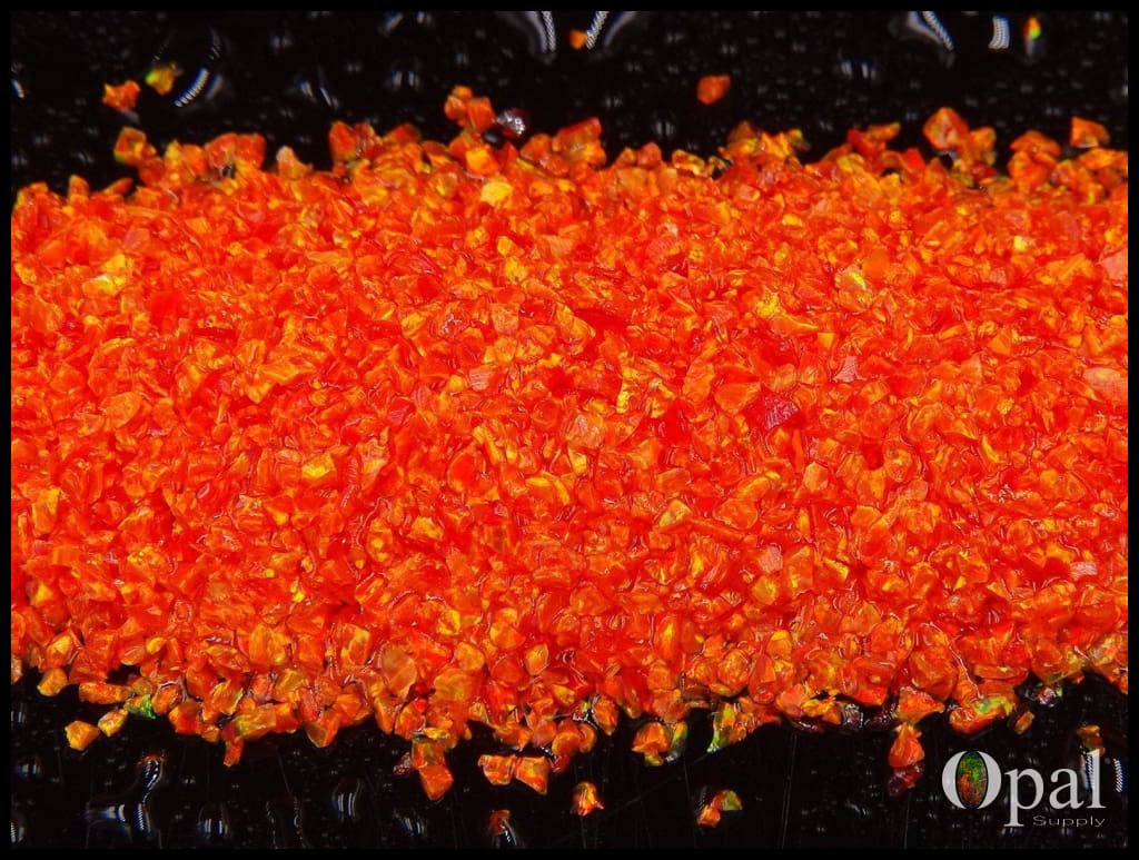 Crushed Opal - "Fire Orange" /Premium Inlay Material for Jewelry, Woodwork, Furniture, Crafts and Hobbies-OpalSupply