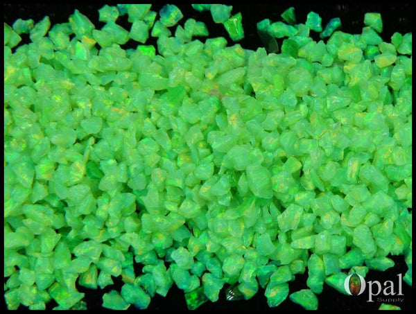 Crushed Opal - "Radioactive Green"/Premium Inlay Material for Jewelry, Woodwork, Furniture, Crafts and Hobbies-OpalSupply