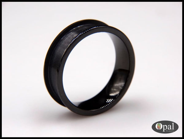 Ring Core Blank Flat Edge Ceramic (Black) for Inlay