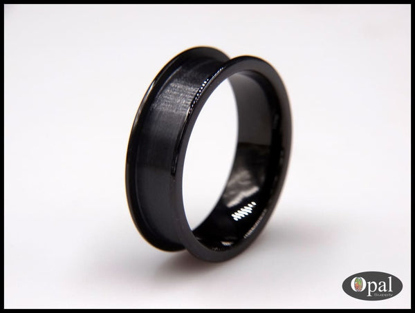 Ring Core Blank Flat Edge Ceramic (Black) for Inlay
