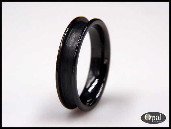 Ring Core Blank Flat Edge Ceramic (Black) for Inlay