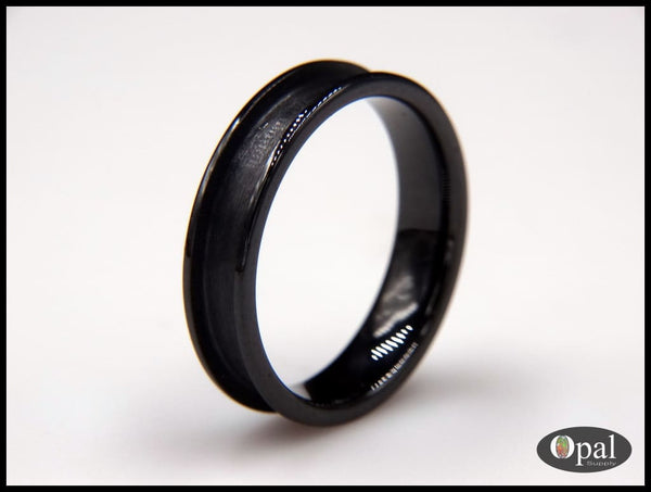 Ring Core Blank Flat Edge Ceramic (Black) for Inlay
