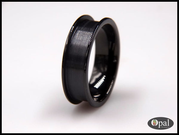 Ring Core Blank Flat Edge Ceramic (Black) for Inlay