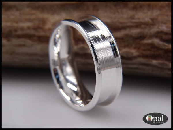Ring Core Blank Sterling Silver Beveled Edge for Inlay
