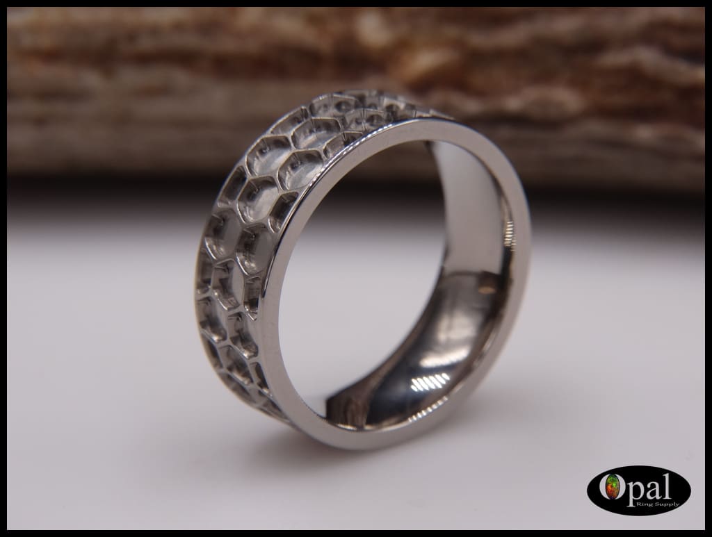 Ring Core Blank Titanium Honeycomb Inlay