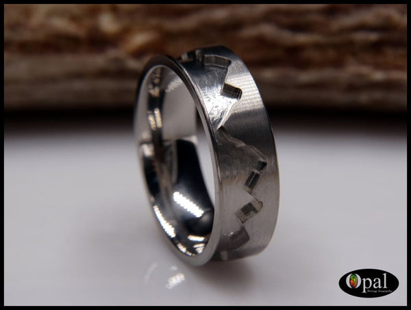 Ring Core Blank Titanium Mountainscape Inlay