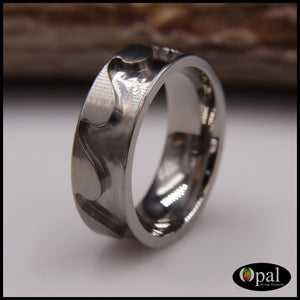 Ring Core Blank Titanium Ocean Waves Inlay