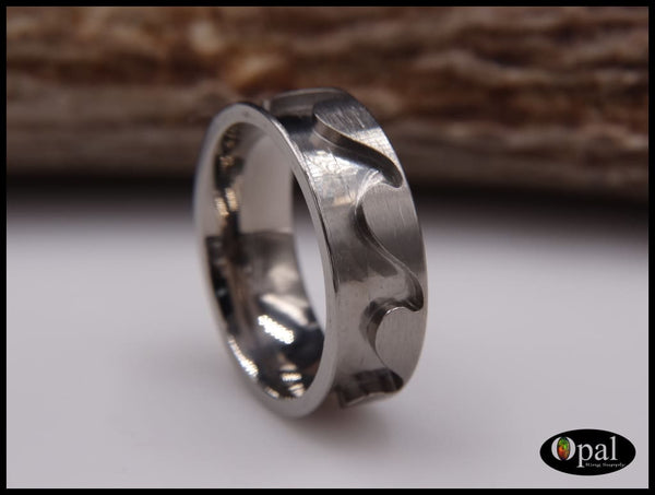 Ring Core Blank Titanium Ocean Waves Inlay