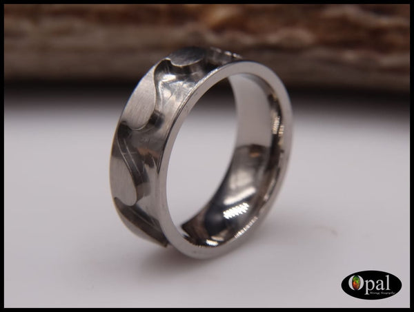 Ring Core Blank Titanium Ocean Waves Inlay