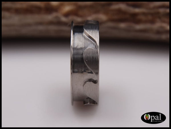 Ring Core Blank Titanium Ocean Waves Inlay