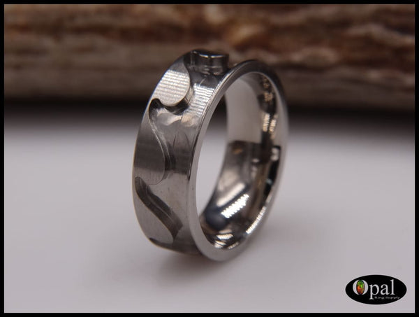 Ring Core Blank Titanium Ocean Waves Inlay