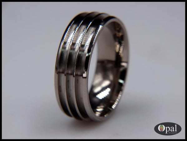 Ring Core Blank Titanium Triple Channel for Inlay