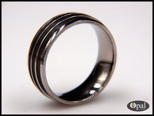 Ring Core Blank Titanium Triple Channel for Inlay